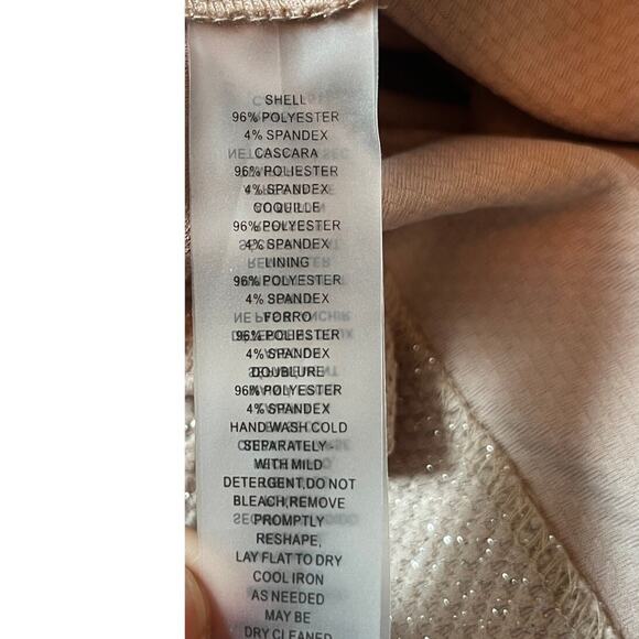 Vince Camuto Champagne Shimmer Off The Shoulder Sheath Dress Size 8 NWT - Picture 10 of 10